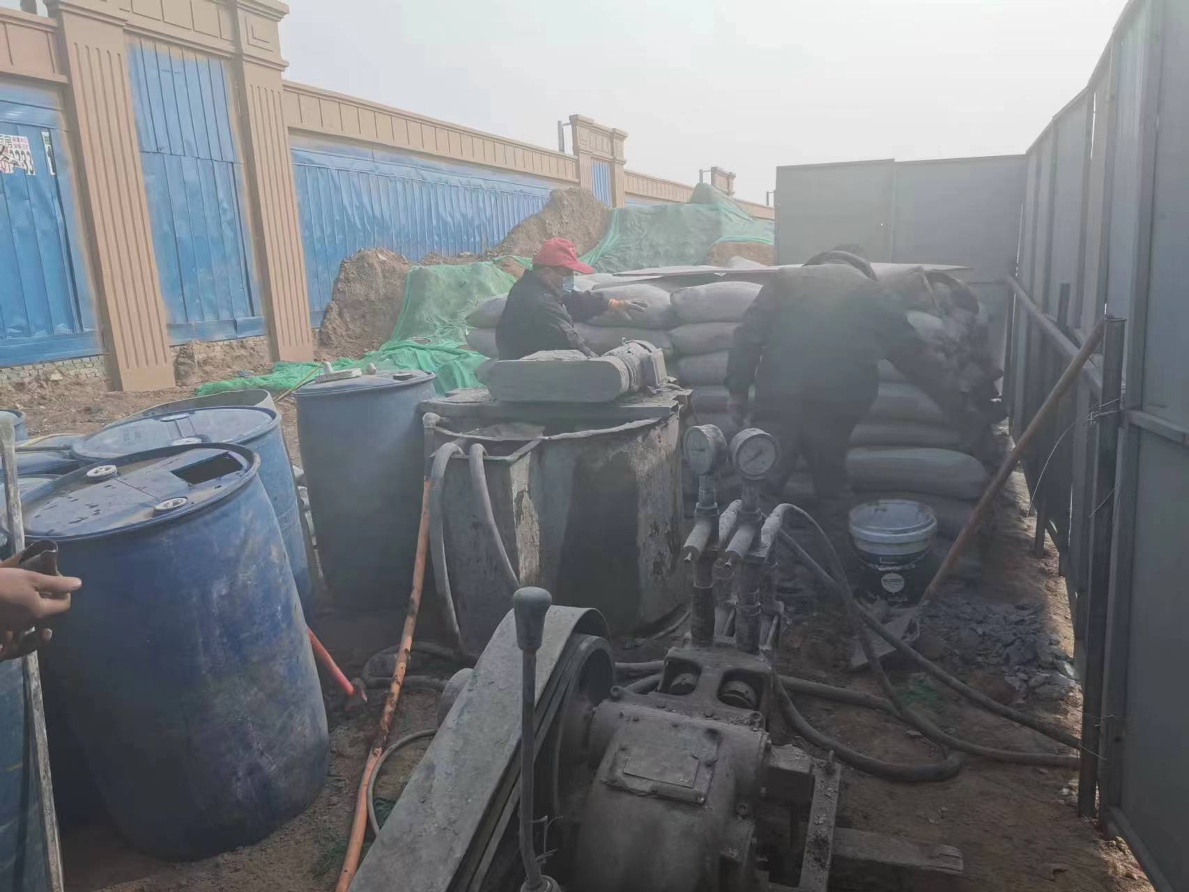 周矶办事处房屋下沉注浆